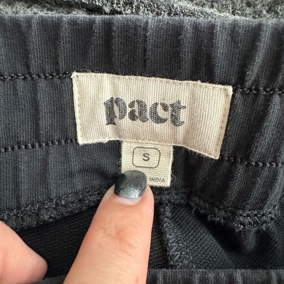 Pact Pull On Drawstring Organic Cotton Black Pants Women's Size Small - Picture 4 of 5